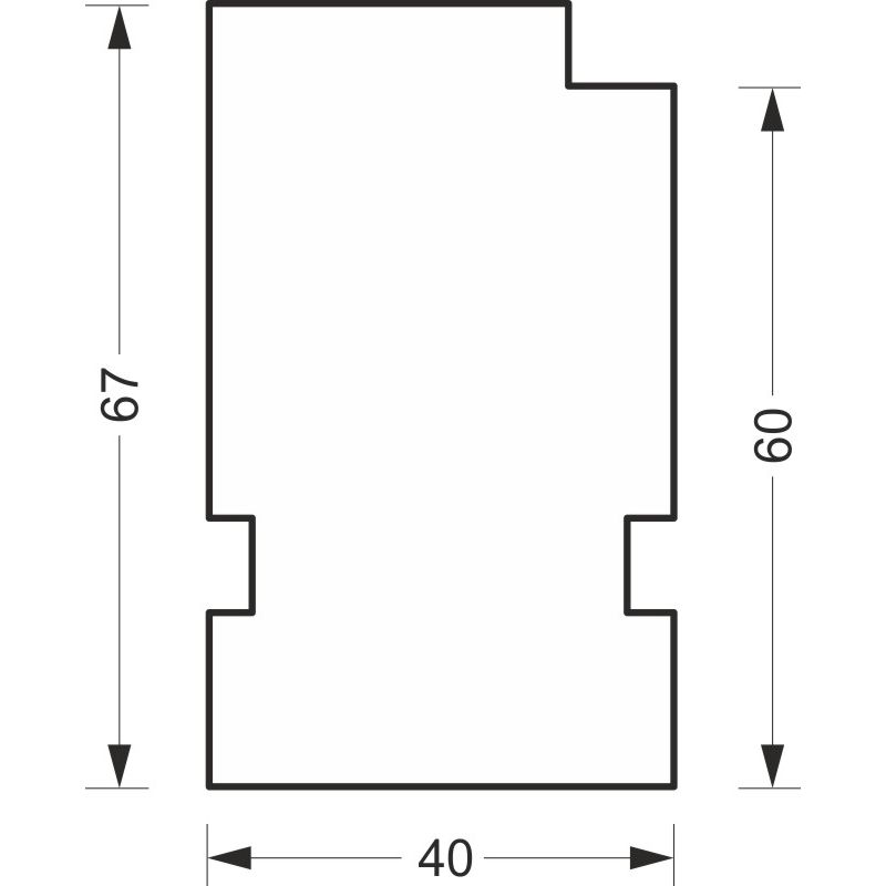 greenteQ Ablakpárkány csatlakozó szigetelőprofil ETICS-hez, magas hőszigetelő képességű 0,95 U-értékkel, 2350 x 40 x 60 mm, alkalmas Inoutic Elite / A termékfotó BIGSKZ L