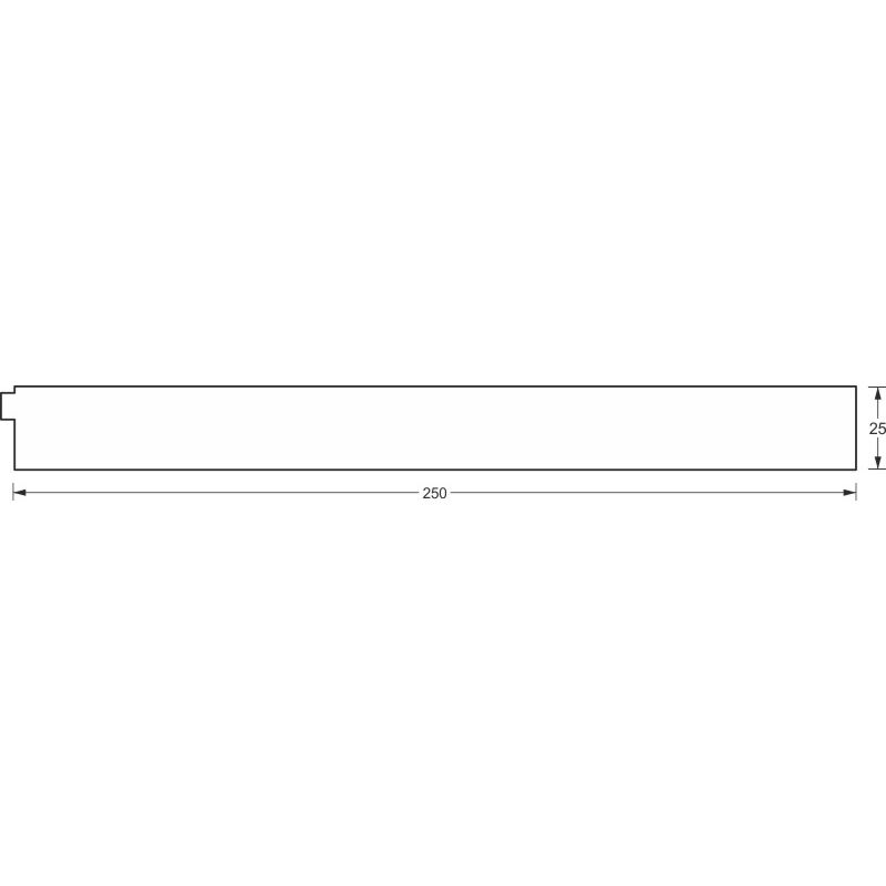 greenteQ Ablakpárkány belső hőszigetelő panel ETICS-hez magas hőszigetelő képességű 1,55 U-értékkel, 2350 x 25 x 250 mm vetülettel termékfotó BIGSKZ L