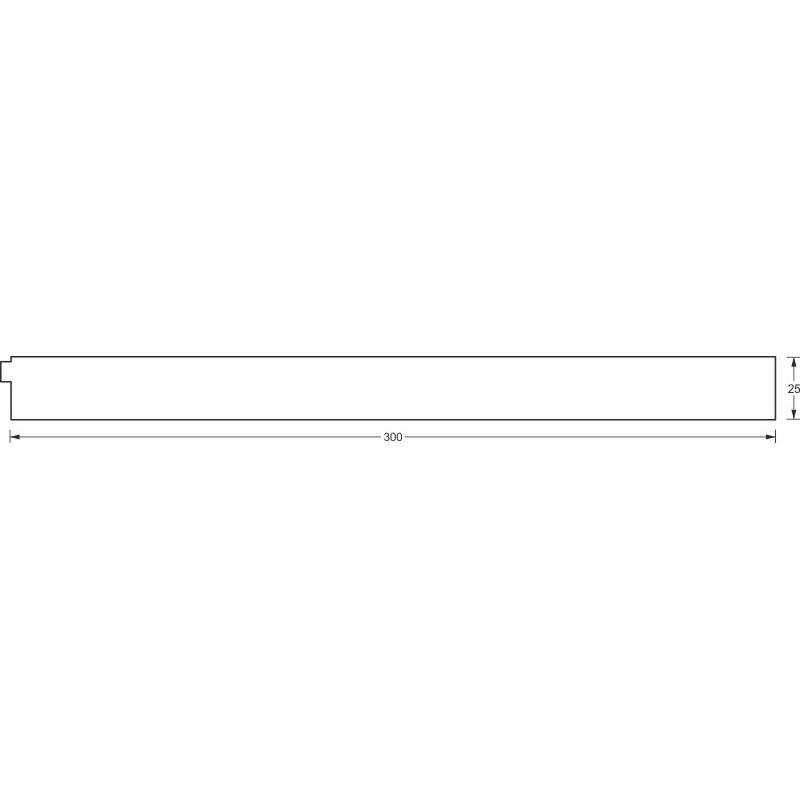 greenteQ Ablakpárkány belső hőszigetelő panel ETICS-hez, magas hőszigetelő képességű 1,55 U-értékkel, 2350 x 25 x 300 mm vetülettel termékfotó BIGSKZ L