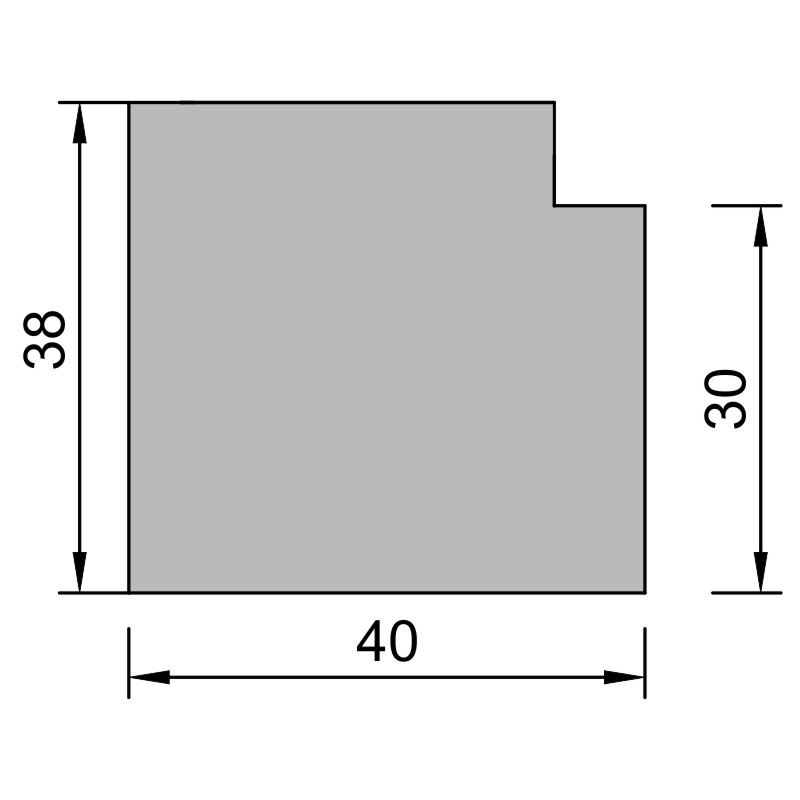 greenteQ Ablakpárkány csatlakozó szigetelőprofil, magas hőszigetelő képességű 0,95 U-értékkel, 2350 x 40 x 30/38 mm, Gealan Linear 74 MD-hez alkalmas. termékfotó BIGSKZ L
