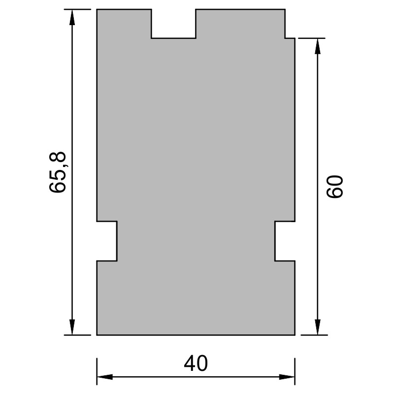 greenteQ Ablakpárkány csatlakozó szigetelőprofil magas hőszigetelő 0,95 U-értékkel, 2350 x 40 x 60/66 mm, alkalmas Salamander bluEvolution 73 AD-hez. termékfotó BIGSKZ L