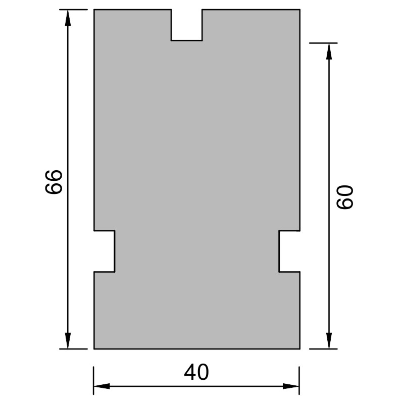 greenteQ ablakpárkány csatlakozó szigetelőprofil, magas hőszigetelő képességű 0,95 U-értékkel, 2350 x 40 x 60/66 mm, alkalmas Salamander greenEvolutio termékfotó BIGSKZ L