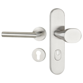 greenteQ Set di maniglie per porte d'ingresso DG61.S216.ZA.ER.NSKWK Acciaio inox opaco fine, distanza 72 mm PZ, quadro 8 mm spessore porta 37-56 mm, i foto del prodotto