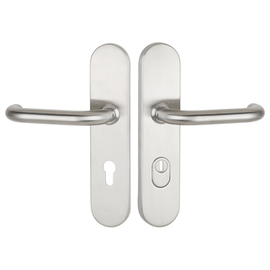 greenteQ Set di maniglie per porte d'ingresso DG60.S216.ZA.ER.NS Acciaio inox opaco fine, distanza 72 mm PZ, quadro 8 mm Spessore porta 35-55 mm, incl foto del prodotto