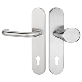 greenteQ Set porta d'ingresso-protezione antincendio DG60.FS.S216.ER.NS Acciaio inox opaco fine, distanza 92 mm PZ, mandrino quadro 9 mm Spessore port foto del prodotto