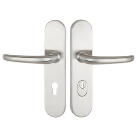 greenteQ Set di maniglie per porte d'ingresso DG65.S216.ZA.ER.NS Acciaio inox opaco fine, interasse 72 mm PZ, quadro 8 mm spessore porta 35-55 mm, inc foto del prodotto
