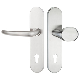 greenteQ set per porte d'ingresso - protezione antincendio - set cremonese DG65.FS.S216.ER.NS Acciaio inox finemente opaco, distanza 92 mm PZ, mandrin foto del prodotto