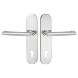 greenteQ set per porte d'ingresso DG80.FS.AP.S216.ER.NS Acciaio inox opaco fine, interasse 92 mm PZ, perno quadro 9 mm spessore porta 38-48 mm, incl. foto del prodotto