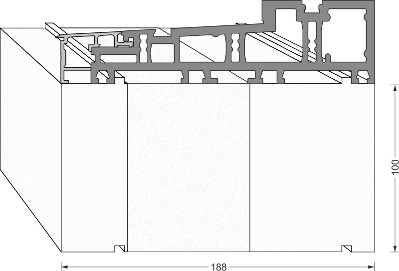 "greenteQ" Pagrindo izoliacinis profilis "Lift&Slide" durys 2350x100/103x188, frezuotas, be PVC produkto nuotrauka BIGANW L