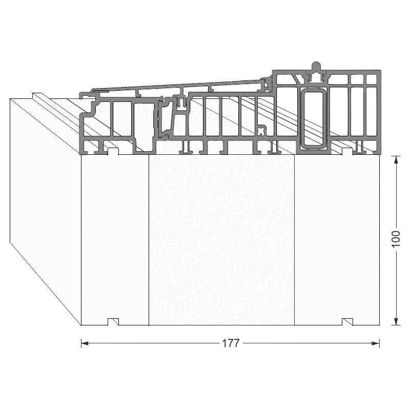 "greenteQ Substructure Insulation" izoliacinis profilis "Lift&Slide" durys 2350x100/103x177, be PVC dangos produkto nuotrauka BIGANW L