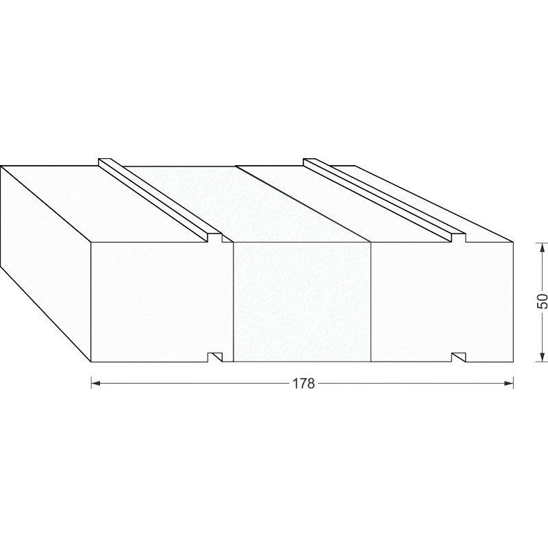 "greenteQ" pagrindo izoliacinis profilis "Lift&Slide" durys 2350x50/53x180, frezuotas, be PVC dangos produkto nuotrauka BIGSKZ L