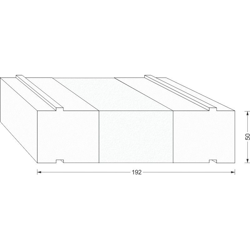 "greenteQ" pagrindo izoliacinis profilis "Lift&Slide" durys 2350x50/53x194, frezuotas, be PVC dangos produkto nuotrauka BIGSKZ L