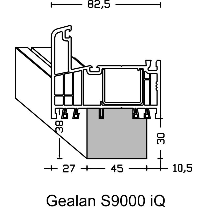 greenteQ Venster dorpelaansluiting isolatieprofiel, sterk isolerend 0,84 U-waarde, 2350 x 45 x 30 mm, geschikt voor Gealan S9000 iQ productfoto BIGANW L