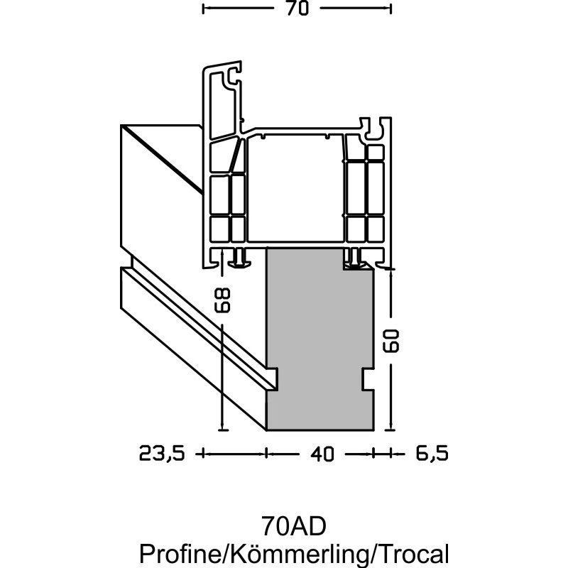 greenteQ Vensterbankaansluiting isolatieprofiel voor ETICS sterk isolerend 0,95 U-waarde, 2350 x 40 x 60 mm, geschikt voor Profine 70 AD productfoto BIGANW L