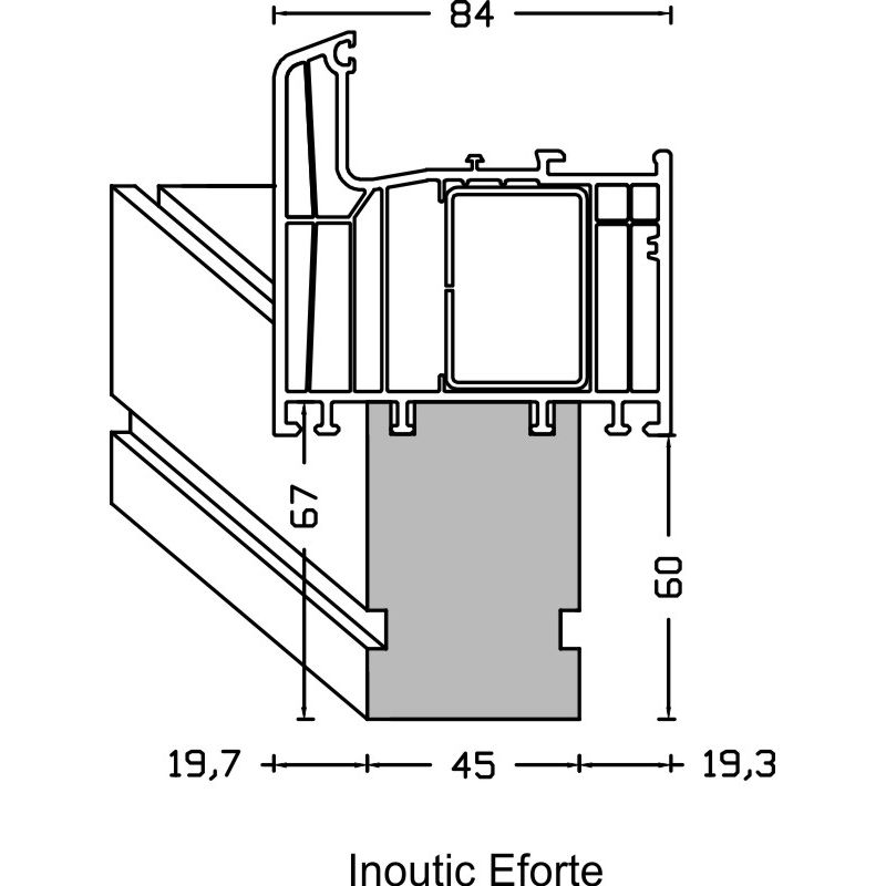 greenteQ vensterbankaansluiting isolatieprofiel voor ETICS sterk isolerend 0,84 U-waarde, 2350 x 45 x 60 mm, geschikt voor Inoutic Eforte productfoto BIGANW L