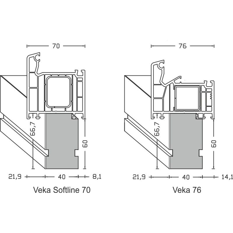 greenteQ vensterbankaansluiting isolatieprofiel voor ETICS sterk isolerend 0,84 U-waarde, 2350 x 40 x 61,3 mm, 1 mm PVC wit aan één zijde, geschikt vo productfoto BIGANW L