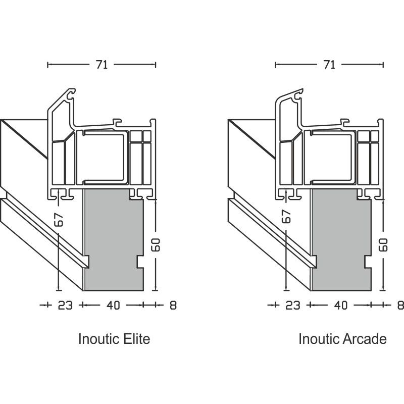greenteQ Vensterbank aansluiting isolatieprofiel voor ETICS sterk isolerend 0,95 U-waarde, 2350 x 40 x 60 mm, 1 mm PVC wit aan één zijde, geschikt voo productfoto BIGANW L