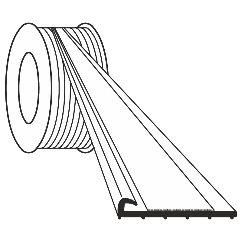 greenteQ vensterbankafdichting met 15 mm zelfklevende tape, TPE-1 zwart productfoto BIGDET L
