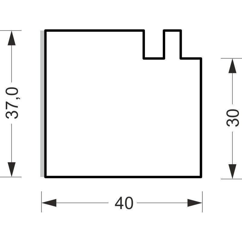 greenteQ Vensterbankaansluiting isolatieprofiel sterk isolerend 0,95 U-waarde, 2350 x 40 x 30 mm, 1 mm PVC wit aan één zijde, geschikt voor Aluplast I productfoto BIGSKZ L