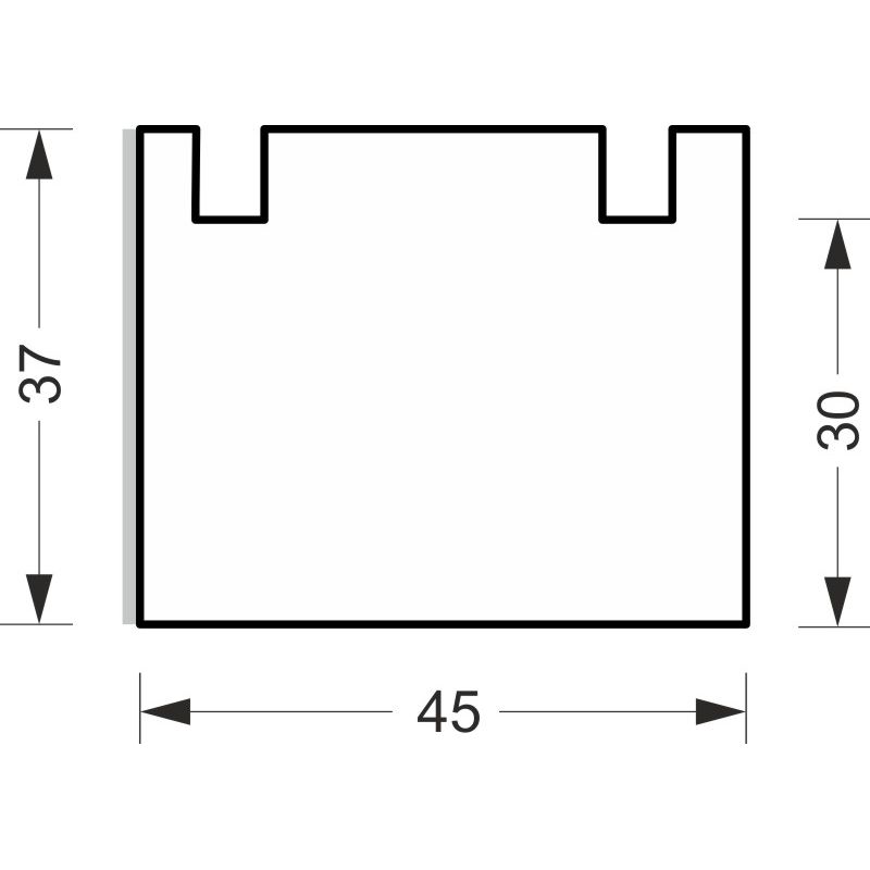 greenteQ vensterbankaansluiting isolatieprofiel, sterk isolerend 0,84 U-waarde, 2350 x 45 x 30 mm, 1 mm PVC wit aan één zijde, geschikt voor Inoutic E productfoto BIGSKZ L