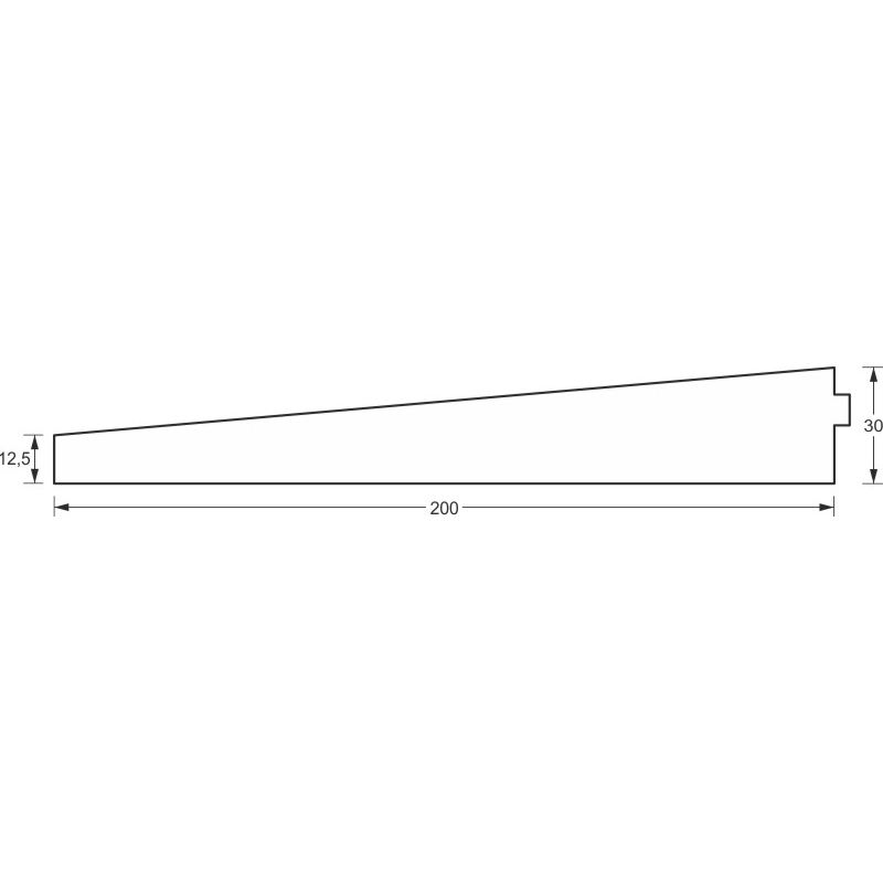 greenteQ vensterbankisolatiewig voor ETICS sterk isolerend 1,29 U-waarde, 5° schuin, 2350 x 12,5/30 x 200 mm uitsteeksel productfoto BIGSKZ L