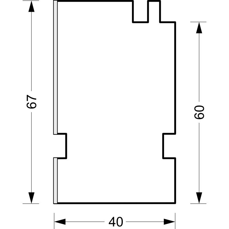 greenteQ Vensterbankaansluiting isolatieprofiel voor ETICS sterk isolerend 0,95 U-waarde, 2350 x 40 x 60 mm, 1 mm PVC wit aan één zijde, geschikt voor productfoto BIGSKZ L