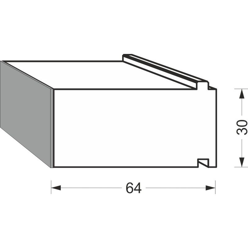 greenteQ onderlaag isolatieprofiel drempel 2350x30/33x64, gefreesd, PVC-coating aan één zijde 1 mm, overeenkomstig RAL-kleur 7004 productfoto BIGSKZ L