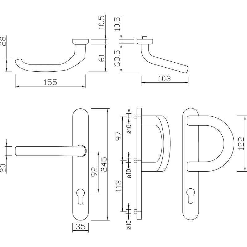 greenteQ Smalraamschoor DG58.AL.SSWB PZ 92 wit/9016 productfoto BIGSKZ L