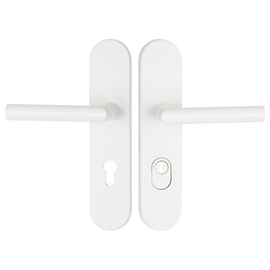 greenteQ Veiligheidskrukgarnituur voor woningtoegangsdeuren DG61.S216.ZA.AL.RAL9016.NS Aluminium verkeerswit gecoat mat RAL9016, afstand 72 mm PZ, vie productfoto