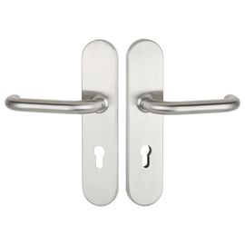 greenteQ Appartementtoegangsdeurkrukgarnituur DG60.S216.ER.NS roestvrij staal fijn mat, afstand 72 mm PZ, vierkante as 8 mm deurdikte 35-55 mm, incl. productfoto