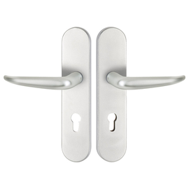 greenteQ Residentiële ingangsdeur veiligheidskrukgarnituur DG65.S216.AL.F1.NS Aluminium zilverkleurig, afstand 72 mm PZ, vierkante as 8 mm deurdikte 3 productfoto