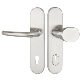 greenteQ voordeur veiligheidsdeurset DG65.S216.ZA.ER.NSWK roestvrij staal fijn mat, afstand 92 mm PZ, vierkante as 8/10 mm deurdikte 64-77 mm, incl. d productfoto