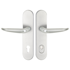 greenteQ Ingangsdeurkrukgarnituur DG65.S216.ZA.AL.F1.NS Aluminium zilverkleurig, afstand 92 mm PZ, vierkante as 8/10 mm deurdikte 60-80 mm, incl. draa productfoto