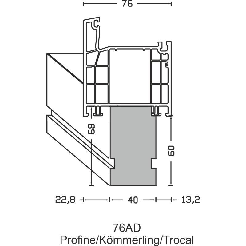 greenteQ Profil izolacyjny łączący parapet do ETICS o wysokiej izolacyjności 0,95 U, 2350 x 40 x 60 mm, 1 mm PVC biały z jednej strony, odpowiedni do zdjęcie produktu BIGANW L