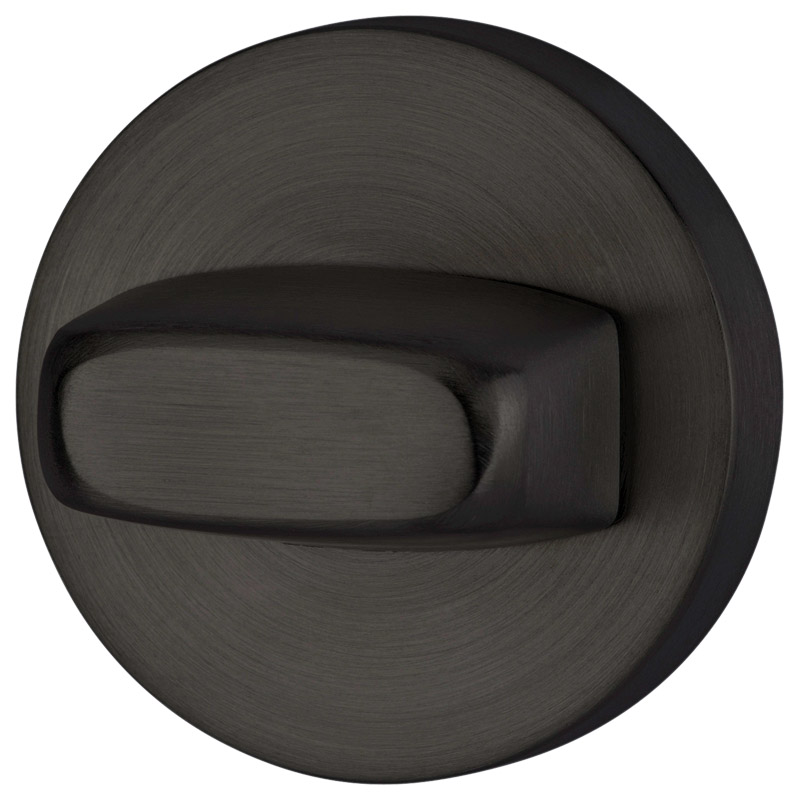 greenteQ Pokrętło na okrągłej rozecie ER.RAL9005 Stal nierdzewna czarna matowa RAL9005, z wymiennym trzpieniem 8x60 mm, z krzywką 7 mm zdjęcie produktu BIGPIC L