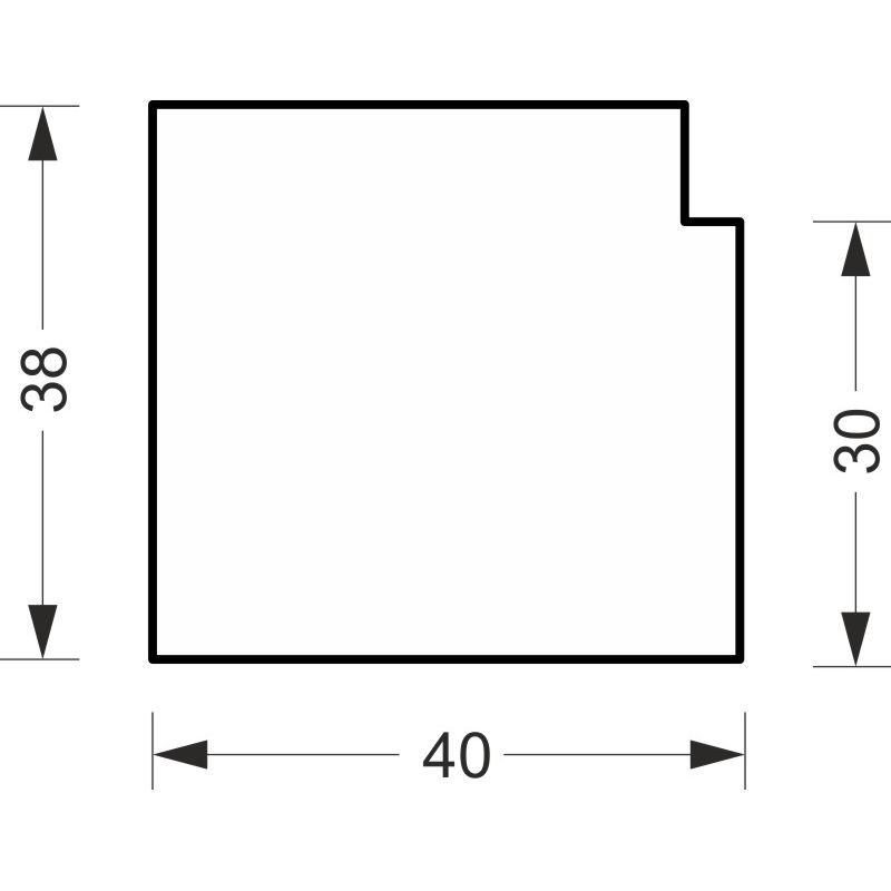 greenteQ Łącznik parapetowy profil izolacyjny, wysoka izolacyjność 0,95 U, 2350 x 40 x 30 mm, odpowiedni do Profine 76 AD, KBE 76 AD, Kömmerling 76 AD zdjęcie produktu BIGSKZ L