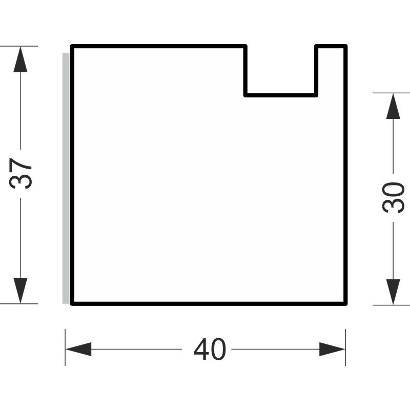 greenteQ Łącznik parapetowy profil izolacyjny, wysoka izolacyjność 0,95 U, 2350 x 40 x 30 mm, jednostronnie biały 1 mm PVC, odpowiedni do Schüco Coron zdjęcie produktu BIGSKZ L