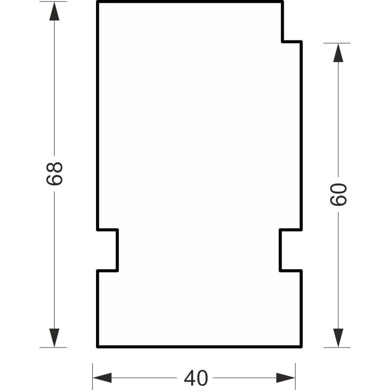 greenteQ Podparapetowy profil izolacyjny do ETICS o wysokiej izolacyjności 0,95 U, 2350 x 40 x 60 mm, odpowiedni do Profine 76 AD, KBE 76 AD, Kömmerli zdjęcie produktu BIGSKZ L
