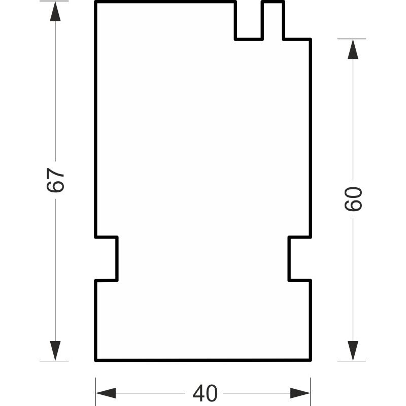 greenteQ Profil izolacyjny łączący parapet do ETICS o wysokiej izolacyjności 0,95 U, 2350 x 40 x 60 mm, odpowiedni do Aluplast Ideal 4000 / 5000 zdjęcie produktu BIGSKZ L