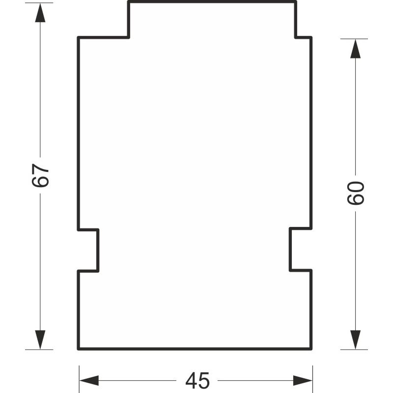 greenteQ Profil izolacyjny łączący parapet do ETICS, o wysokiej izolacyjności 0,84 U, 2350 x 45 x 60 mm, odpowiedni do Schüco Corona SI 82 / Living 82 zdjęcie produktu BIGSKZ L