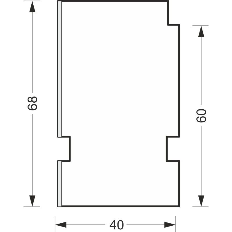 greenteQ Profil izolacyjny łączący parapet do ETICS o wysokiej izolacyjności 0,95 U, 2350 x 40 x 60 mm, 1 mm PVC biały z jednej strony, odpowiedni do zdjęcie produktu BIGSKZ L