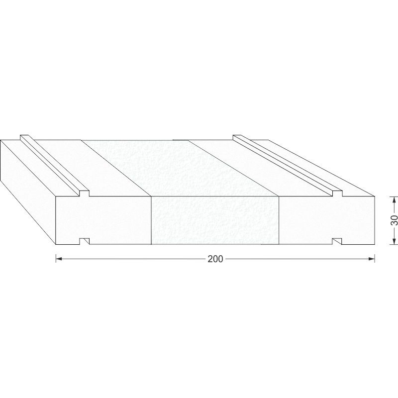 greenteQ Podprofil izolacyjny drzwi podnoszono-przesuwnych 2350x30/33x200, frezowany, bez powłoki PVC do systemu Siegenia Ecopass 203 mm zdjęcie produktu BIGSKZ L