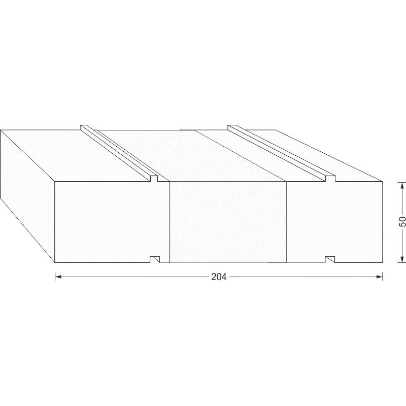 greenteQ Profil izolacyjny podkonstrukcji do drzwi podnoszono-przesuwnych 2350x50/53x204,5, frezowany, bez powłoki PVC do systemu Siegenia Ecopass 207 zdjęcie produktu BIGSKZ L
