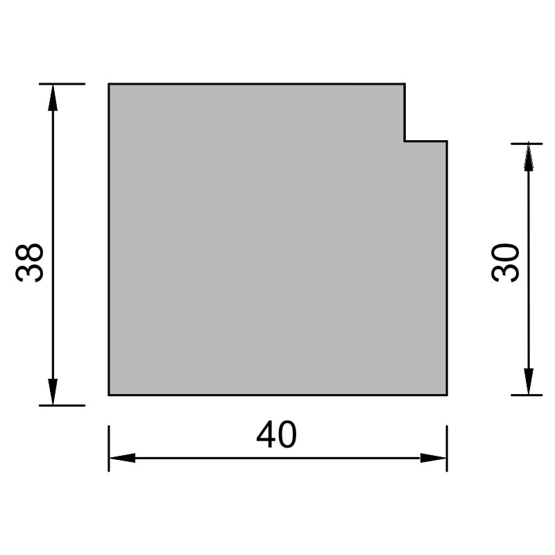 greenteQ Profil izolacyjny łączący parapet, wysoka izolacyjność 0,95 U, 2350 x 40 x 30/38 mm, odpowiedni do Deceunik Elegant 76 MD zdjęcie produktu BIGSKZ L