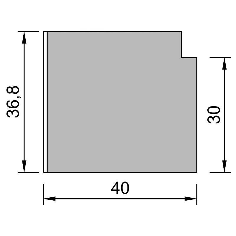 greenteQ Profil izolacyjny łączący parapet, wysoka izolacyjność 0,95 U, 2350 x 40 x 30/37 mm, 1 mm PVC biały z jednej strony, odpowiedni do wersji Dec zdjęcie produktu BIGSKZ L