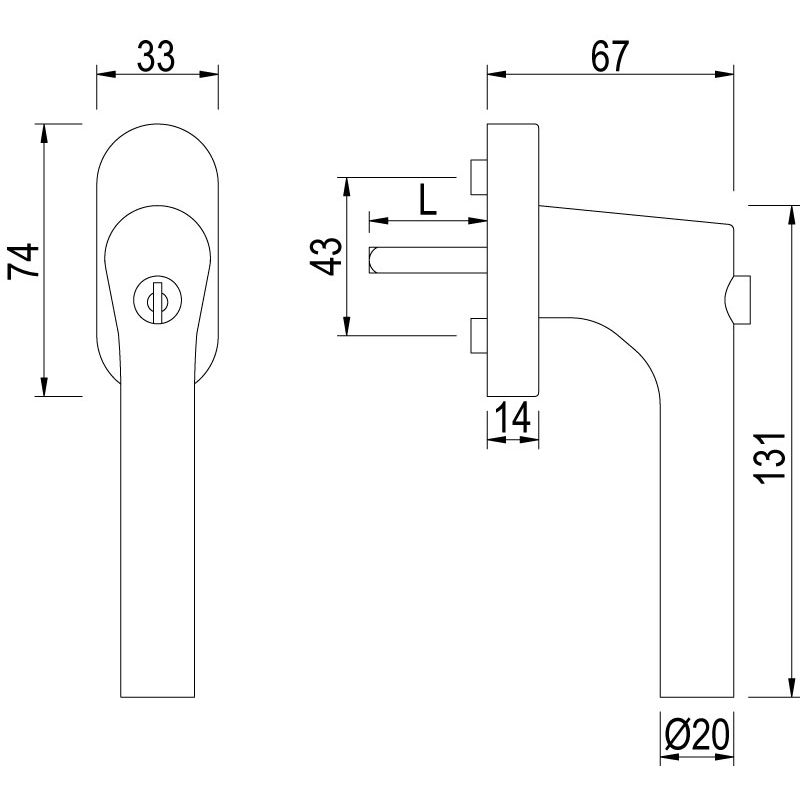 greenteQ FG61.S.AL F1 abs 10/32 M5x45 zdjęcie produktu BIGSKZ L