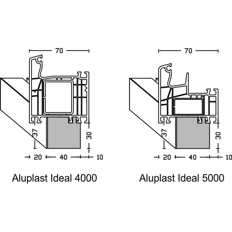 greenteQ Profil izolator de racord la pervazul ferestrei profil izolator de înaltă izolare 0,95 valoare U, 2350 x 40 x 30 mm, 1 mm PVC alb pe o față, fotografie a produsului BIGANW L