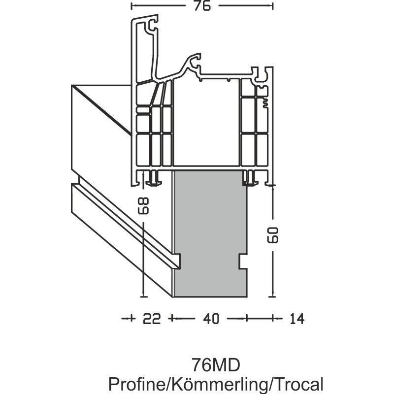 greenteQ Profil izolator de racord la pervazul ferestrei pentru ETICS foarte izolant 0,95 valoare U, 2350 x 40 x 60 mm, 1 mm PVC alb pe o parte, potri fotografie a produsului BIGANW L