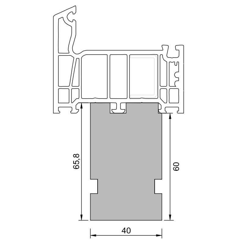 greenteQ Profil izolator de racord la pervazul ferestrei profil izolator de înaltă izolare 0,95 valoare U, 2350 x 40 x 60/66 mm, potrivit pentru Salam fotografie a produsului BIGANW L