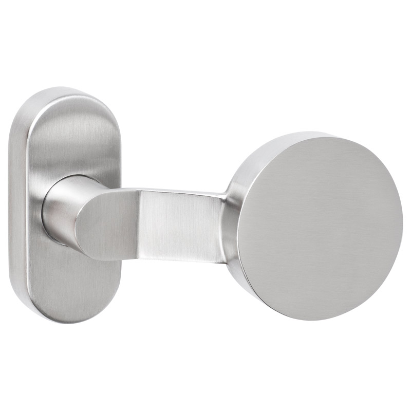 greenteQ Buton de ușă TK.FK.ER.RWS.ORS.GK.F Buton plat decalat fixat, cu filet interior de 12 mm pentru fusul cu role, oțel inoxidabil mat fin și mat fotografie a produsului BIGPIC L